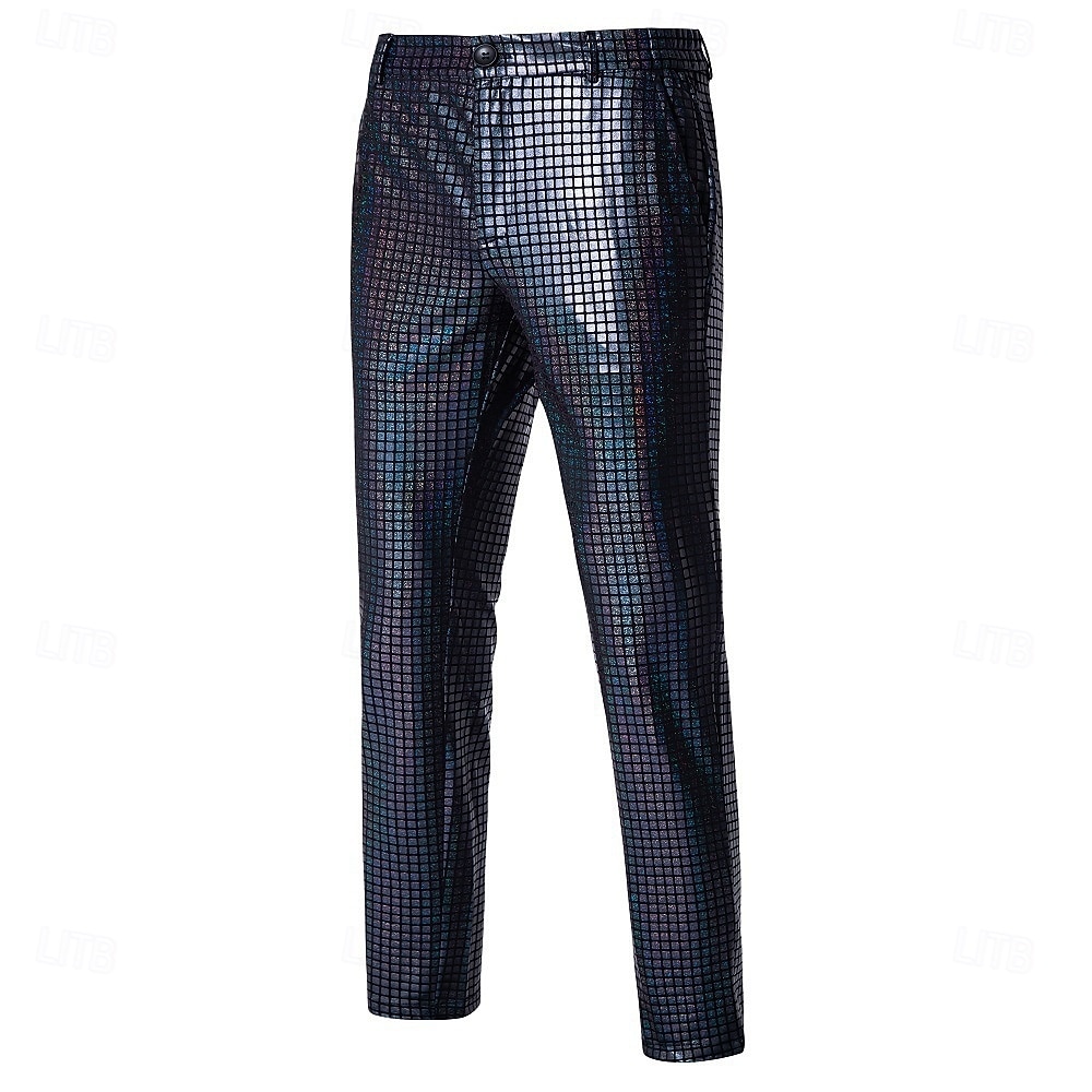 Per uomo Pantaloni Pantaloni Eleganti Pantaloni con paillettes Pantaloni lucidi Pantaloni da ballo Tasca Semplice Comodità Lunghezza intera Feste Affari Quotidiano Moda Streetwear Argento Nero del 2026 a $22.99 –P9