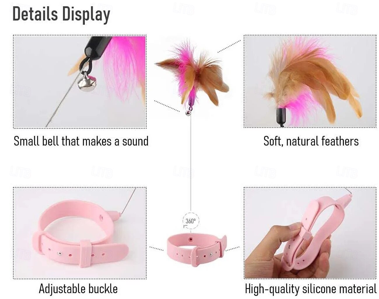 Colliers pour chats, jouets amusants et flexibles, baguette interactive avec clochette, clochette colorée pour jouer à l'intérieur de 2025 ? $4.49 –P2