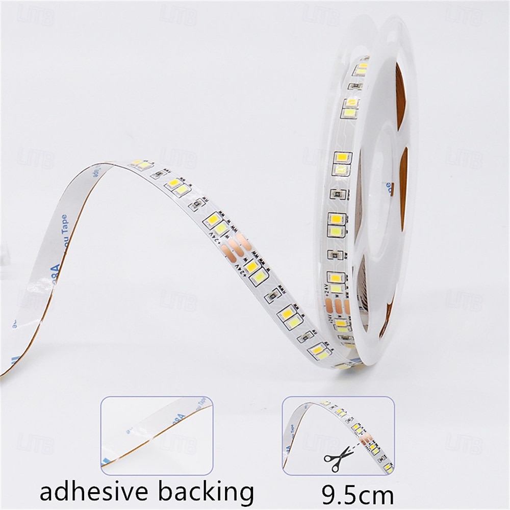 1set 3/5/10m Dual-color Temperature 8mm 24V 2835 LED Strip light 120LEDs/ Super Bright Flexible Tape LED Light 2025 - $20.99 –P3