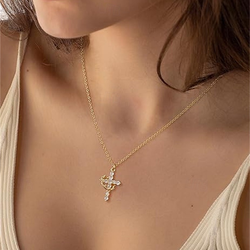 1db Nyaklánc medálok Nyaklánc For Női Szintetikus gyémánt Utca Ajándék Napi Rozsdamentes acél Klasszikus 2026 - $14.99 –P4