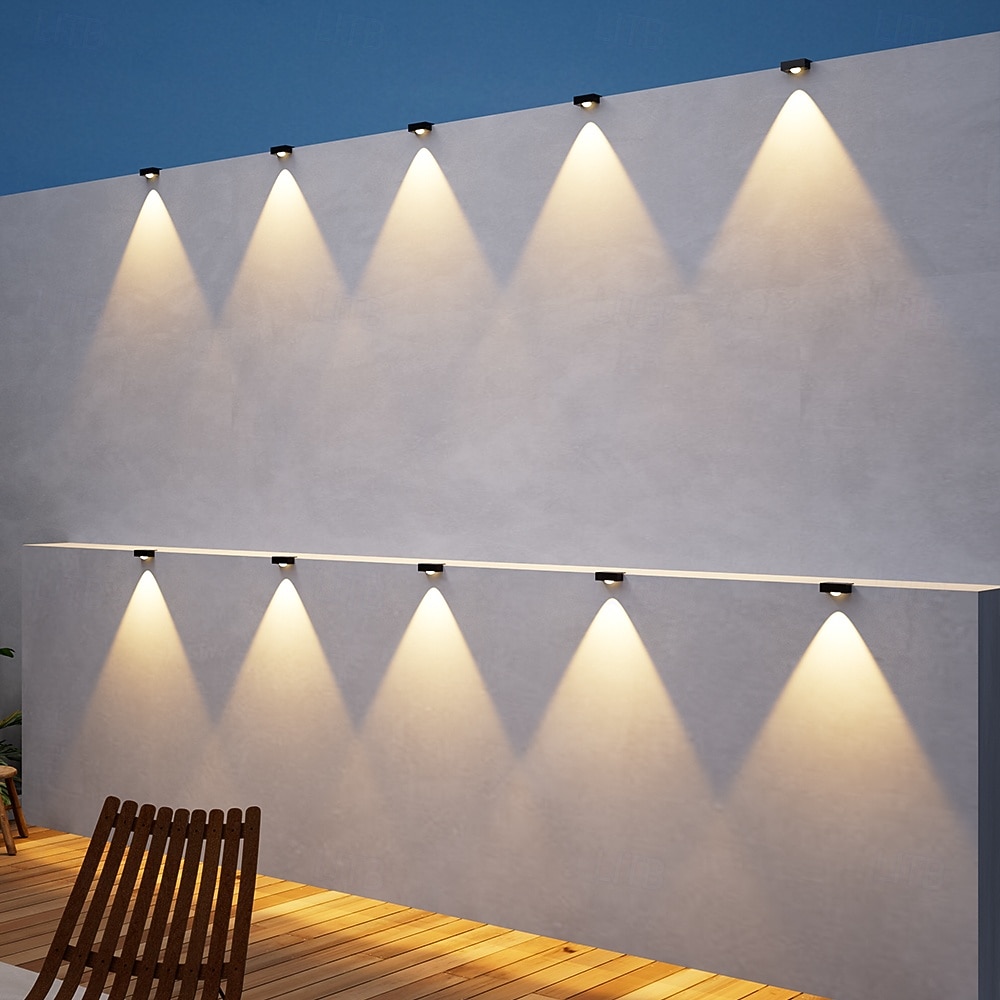 4 db napelemes, vízálló kültéri fali lámpa, 1/2/3/4 LED, villakertbe, lépcsőházba, erkélyre, kerítésbe, verandára, dekorációs világításba 2026 - $23.99 –P12