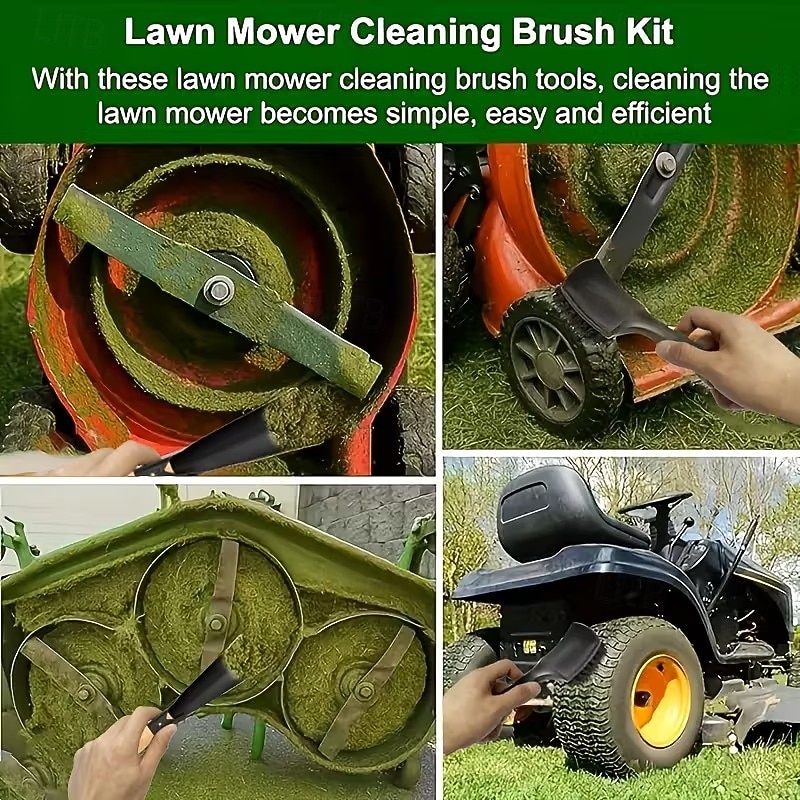 2 részes fűnyíró kasza tisztítókefe készlet - strapabíró fémszerkezet, ergonomikus fogantyú és tartós sörték a hatékony tisztításért, továbbfejlesztett kialakítás a fűnyíró karbantartásához 2026 - $15.99 –P6