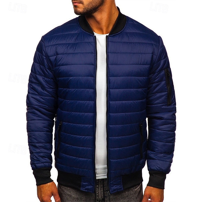 Per uomo Cappotto Invernale Giacca imbottita Giacca Imbottita Tasca Poliestere Vacanza Abbigliamento quotidiano Data Regolare Moda Casual Confortevole Calore Termico Autunno & Inverno Colore Solido del 2026 a $30.99 –P15