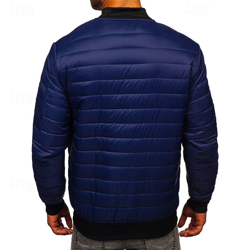 Per uomo Cappotto Invernale Giacca imbottita Giacca Imbottita Tasca Poliestere Vacanza Abbigliamento quotidiano Data Regolare Moda Casual Confortevole Calore Termico Autunno & Inverno Colore Solido del 2026 a $30.99 –P17