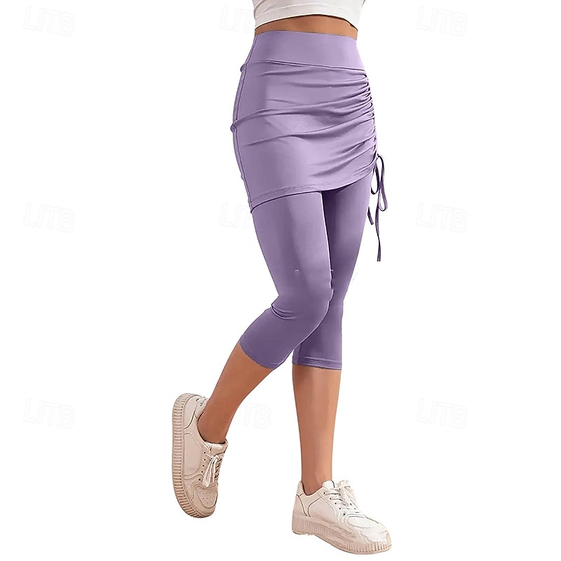 Mujer Color sólido Falda casual Falda con leggings Frunce Correa Eslático Transpirable Tenis pepinillo Corriendo Prendas de abajo Gris oscuro Negro Rosa Ropa de tenis 2026 - $15.49 –P10