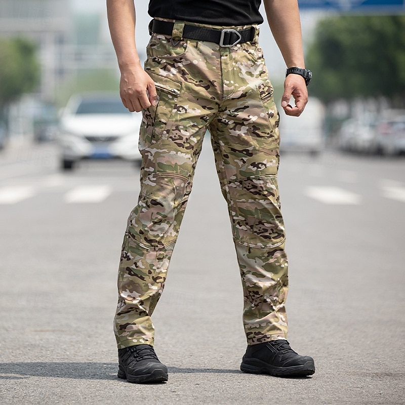 Men's Cargo Pants Trousers Multi Pocket Solid Color Windproof Wearable Daily Outdoor Camping & Hiking Streetwear Stylish Blue Camouflage khaki Micro-elastic 2026 - $24.99 –P20