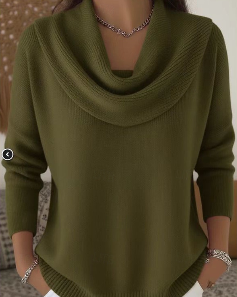 Dámské Svetr Rolák Šik ven Na běžné nošení Pevná barva Rolák Pletený Dlouhý rukáv Běžné topy Plést Dovolená Jdeme ven Víkend Černá Bílá Podzim Zima 2025 - $33.99 –P4