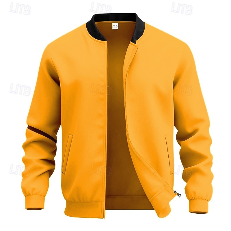 Per uomo Giacca Leggera Giacca Casual Vacanza Quotidiano Traspirante Tasca Primavera Autunno Semplice Moda Classico Collo alla coreana Regolare Nero Giallo Rosso Blu marino Blu reale Giacca del 2026 a $21.99 –P1