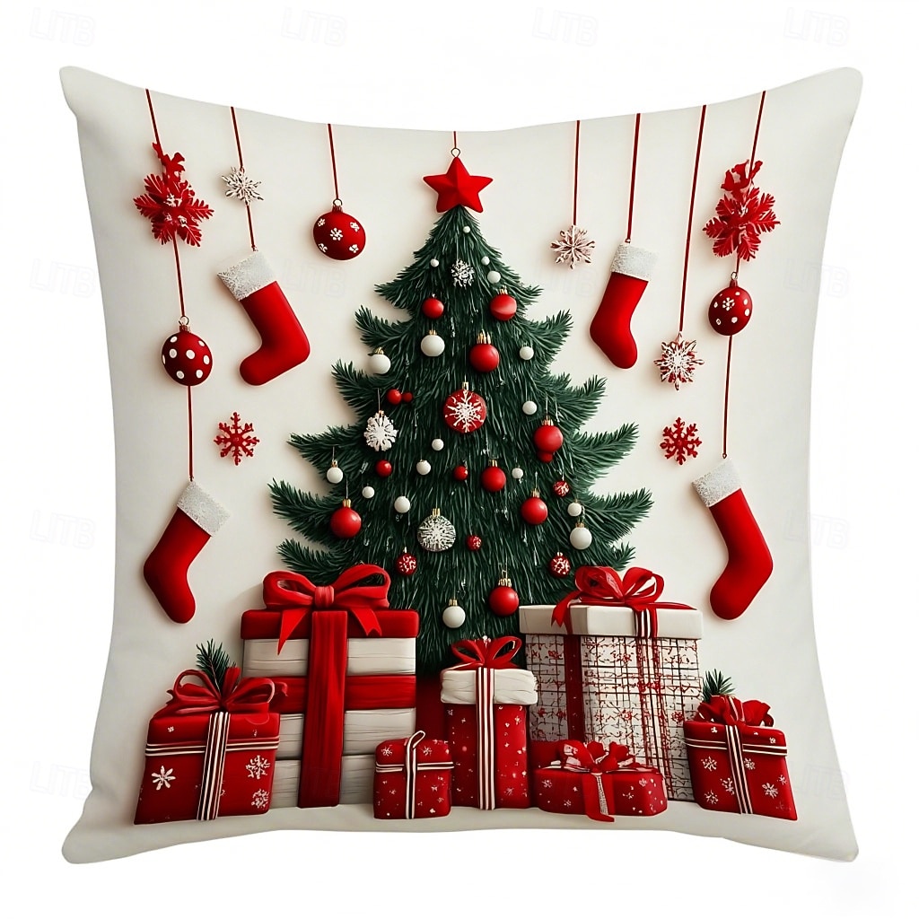 Housse de coussin bonhomme de neige de Noël, imprimée en 2D, douce et moelleuse, pour canapé, salon et décoration de Noël. de 2025 ? $9.99 –P5