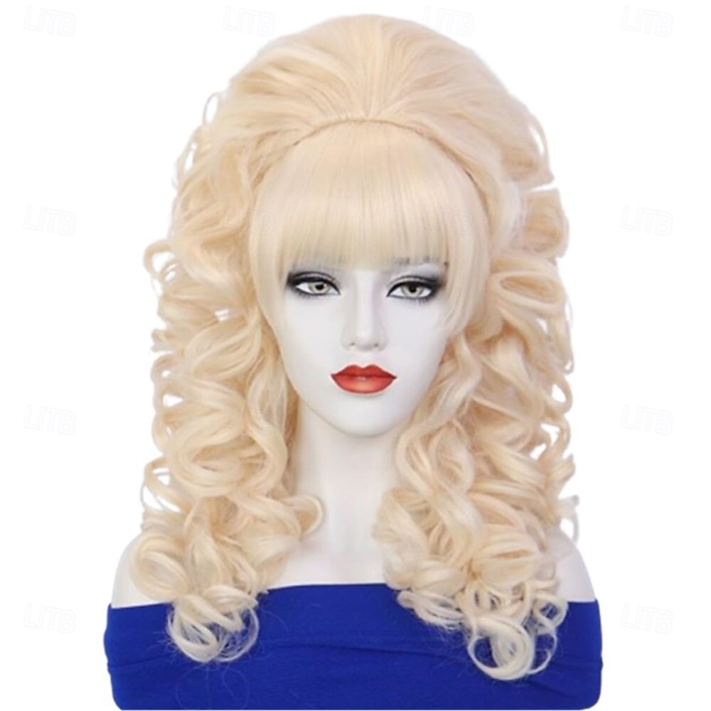 Retro-viktorianische Bienenkorbfrisur, blonde, lange, lockige Damenperücke, Bouffant-Rokoko-Perücke, Modeparty-Werwolf-Cosplay-Perücke mit Pony 2026 - $24.99 –P1