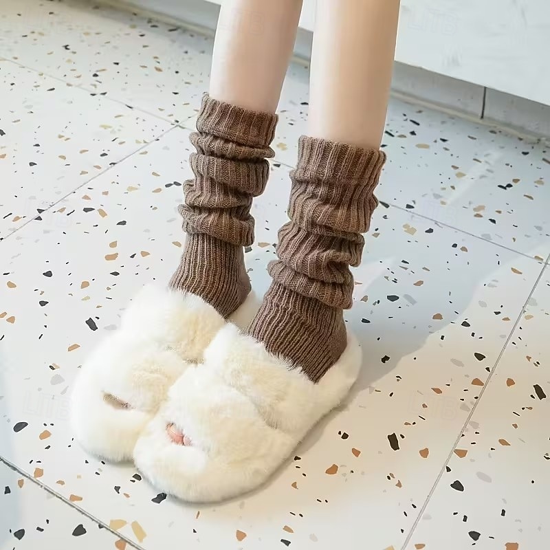 زوجان من أغطية الجوارب النسائية - حماية للساق دافئة في الشتاء بدرجات اللون البيج إلى البني بتصميم أنيق مناسب للأحذية الطويلة/الأحذية المريحة في الخريف والشتاء - إكسسوارات أحذية نسائية رائعة 2026 - $13.99 –P5