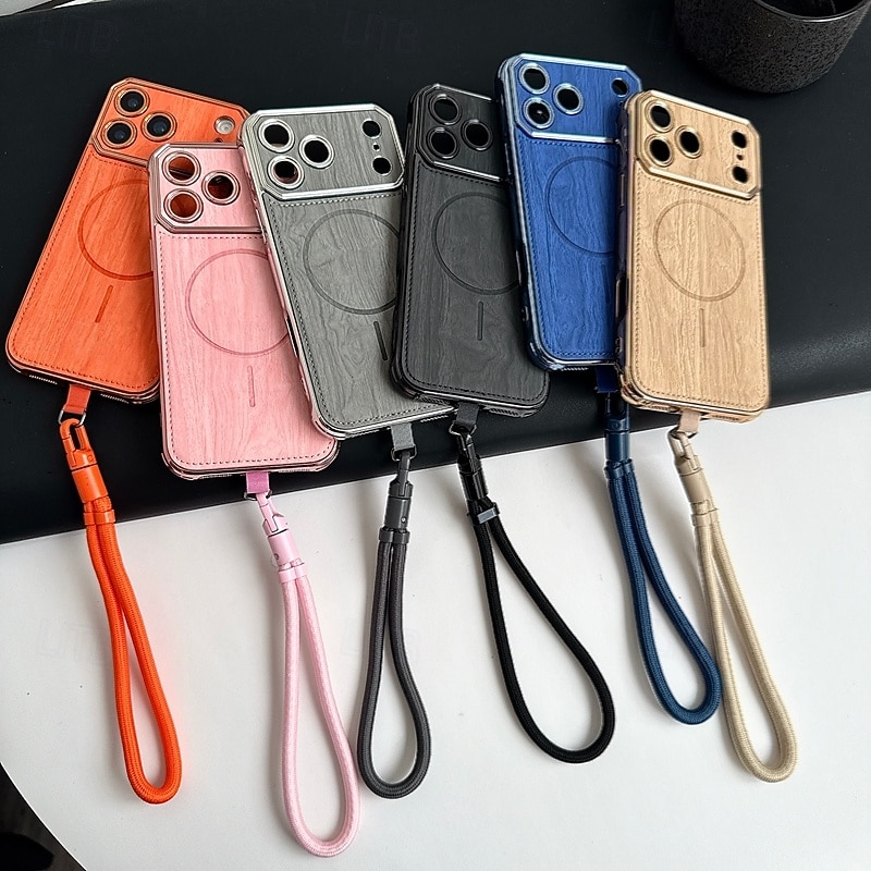 telefon Maska Pentru iPhone 17 Pro Max 17 Air 16 15 14 Pro Max Plus 13 Pro Max Capac Spate Acceptă încărcarea fără fir cu curea de mână Anti Șoc Retro Placare 2026 - $14.99 –P1