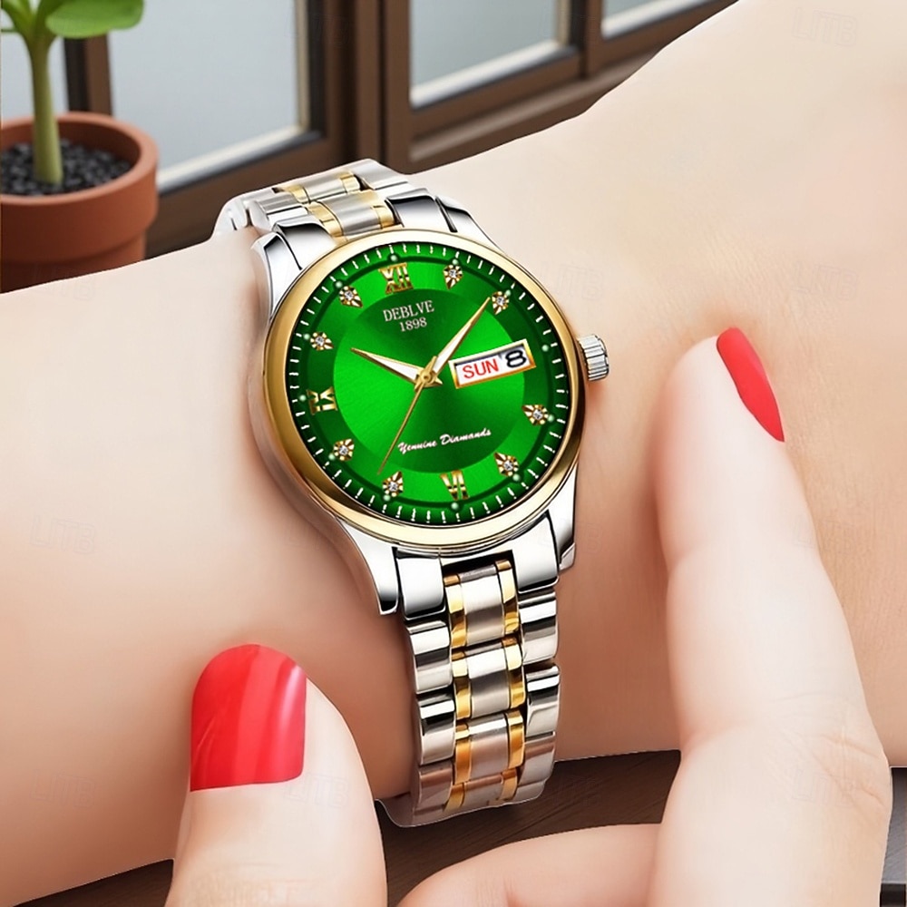 L'orologio al quarzo da donna è alla moda casual ed elegante con una scala digitale in strass e un quadrante luminoso con doppio calendario - La migliore scelta regalo per la Festa della Mamma per le del 2026 a $18.99 –P1