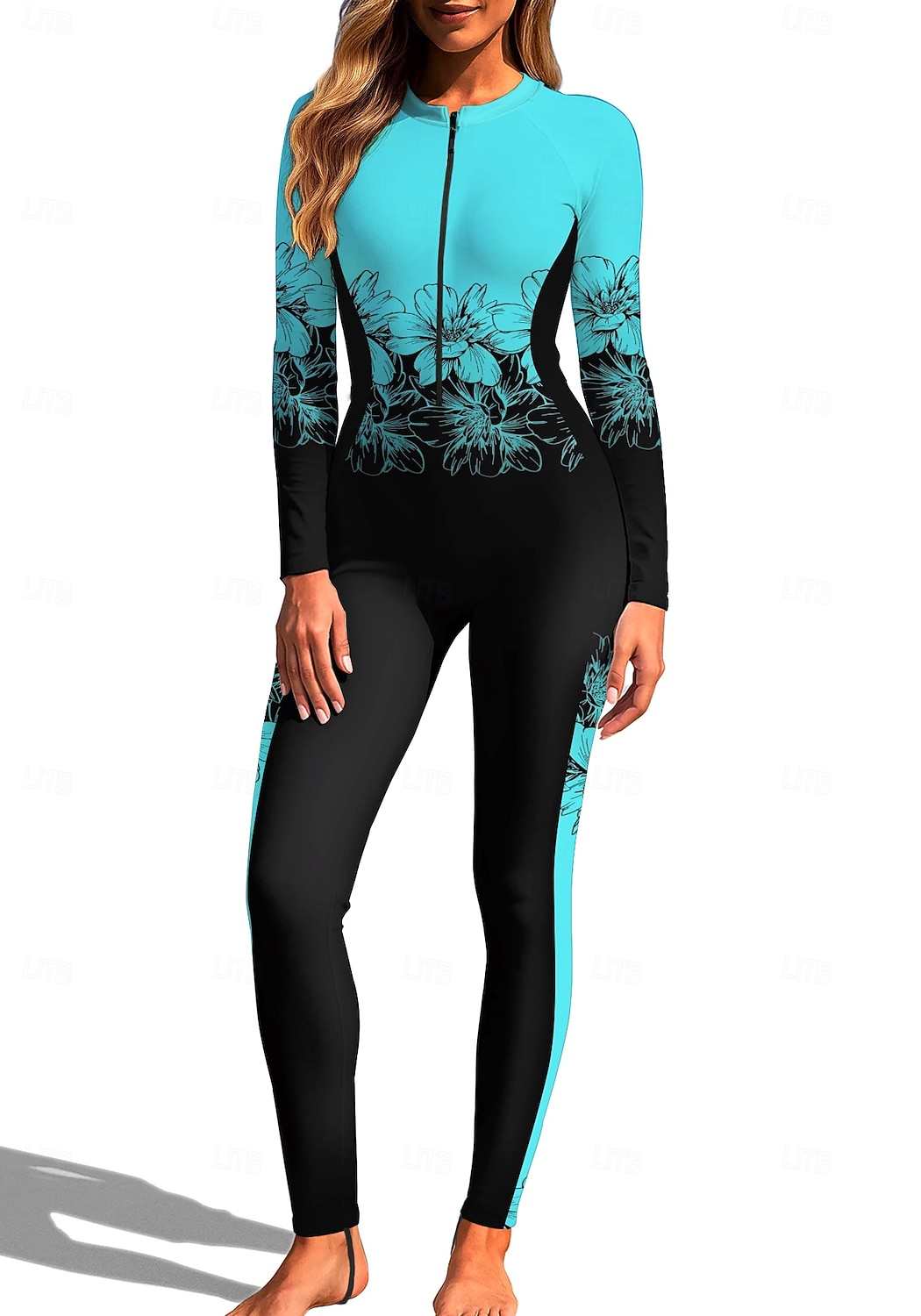 2026年 女性用 レギュラー ラッシュガード フルボディラッシュガード ワンピースサーフィンスーツ 花 トロピカル風 カラーブロッキング ジッパーを閉める 内蔵ブラ付き フロントファスナー UVサンプロテクション フルカップ UPF50+ 長袖 フルボディー スイムウェア ボディスーツ サーフィン カヌー ビーチ 夏  コレクション – $49.99 –P3