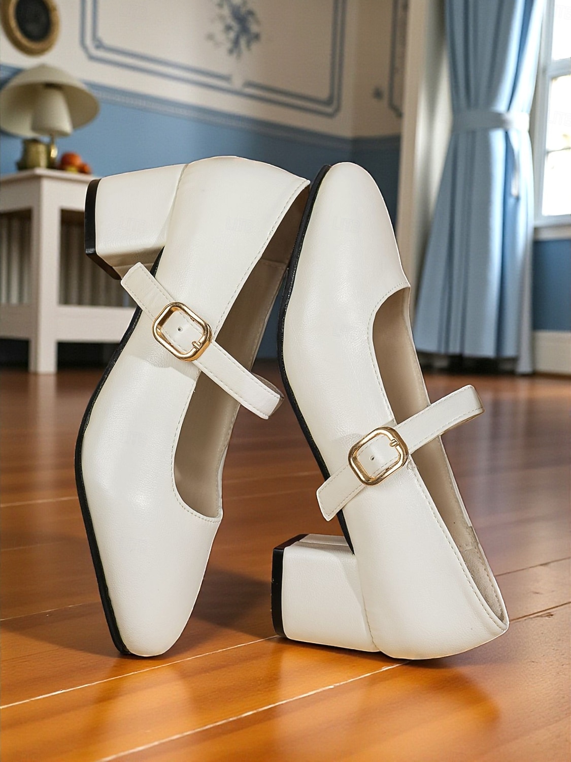 Women's Almond Mary Jane Heels with Chunky Block Heel and Ankle Strap, 1950s Classic and Elegant Style, Perfect for Work, Tea Parties and Daily  Outings 2026 - $32.99 –P3