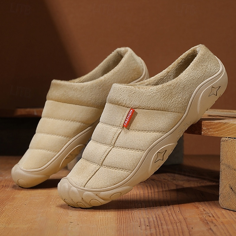 scarpe slip-on trapuntate marroni da uomo con fodera in pile: calzature calde e comode per l'inverno e le uscite informali del 2026 a $34.99 –P2