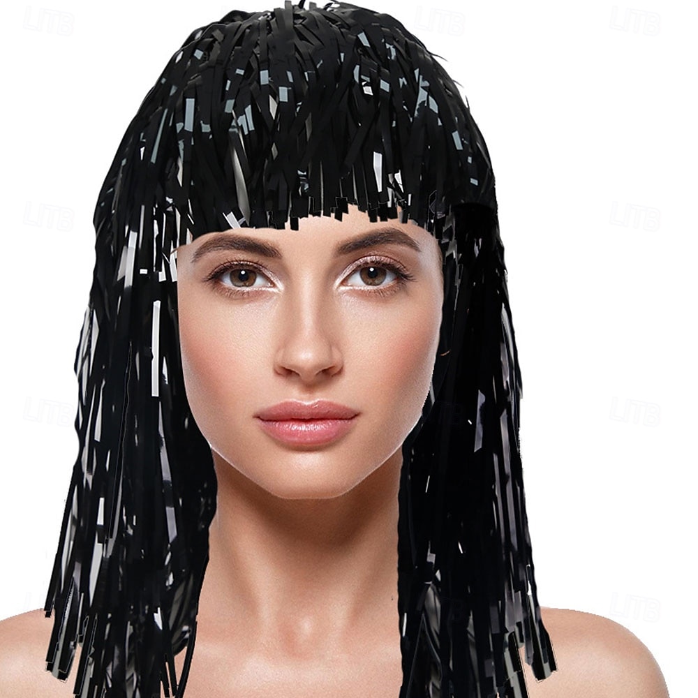 Peluca de carnaval 2026 Rubio Rosa Rojo Rizado Media Peluca sintética para festival Carnaval Desfile Cabello para disfraz de cosplay para Mujer 2026 - $5.52 –P7