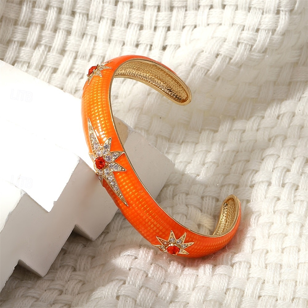 Zirkonium Klassisk Totem-serien Årgang Mote Personalisert Etnisk trendy Chrome Armbånd Smykker Svart / Hvit / Oransje Til Bryllup Fest Engasjement Skoleball 2026 - $17.49 –P5