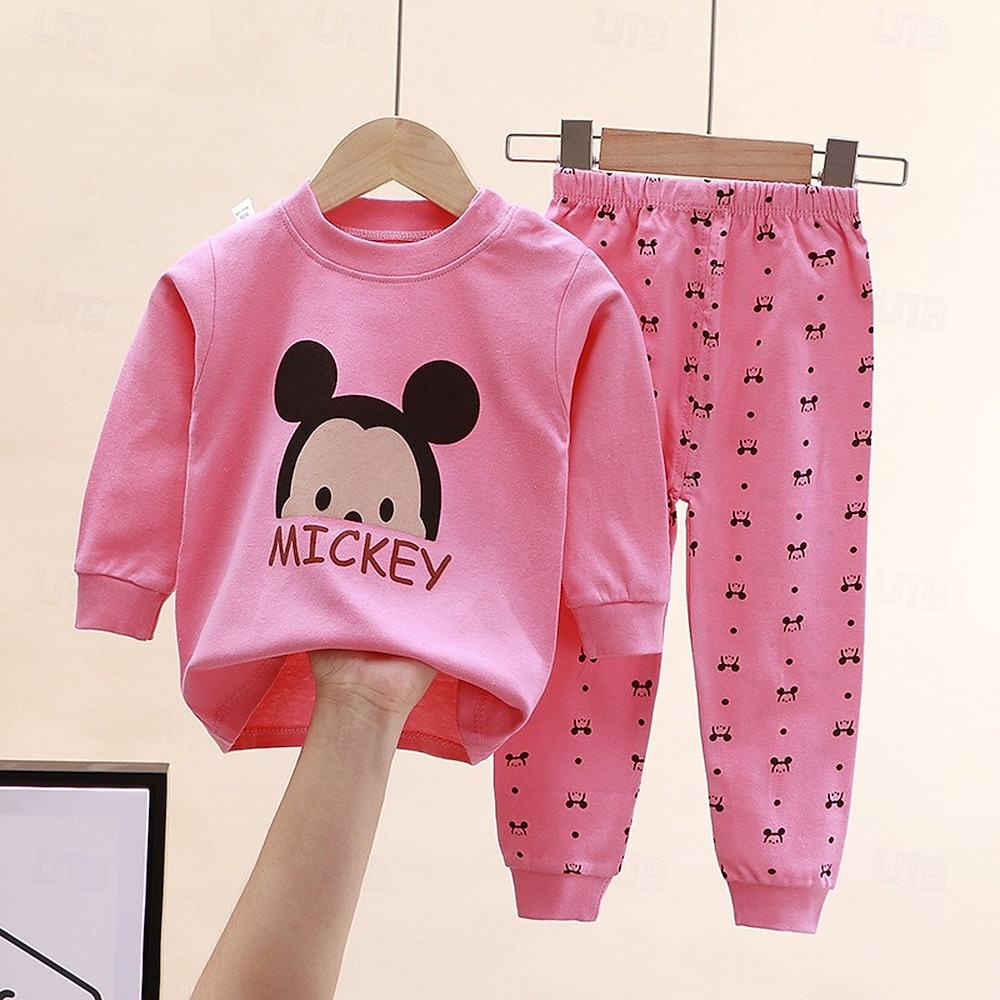 Småbarn Pojkar 2 delar Pyjamasset Långärmad Z17 Z29 Z13 Ensfärgat Djur Vår Höst Förtjusande Hem 7-13 år 2026 - $11.99 –P5