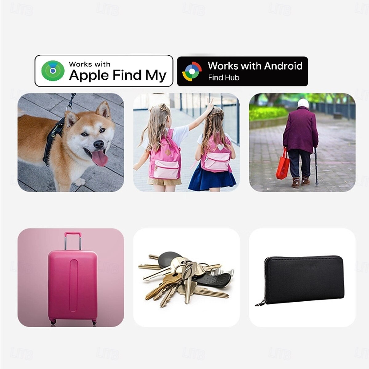 2025 Upgraded Dual-system item finder Ultra-Light & Mini Bluetooth Tracker IP67 Waterproof Keys/Luggage/Suitcases Finder Compatible with Find My App (iOS) with Google Find My Device Replaceable Ba 2025 - $16.99 –P5