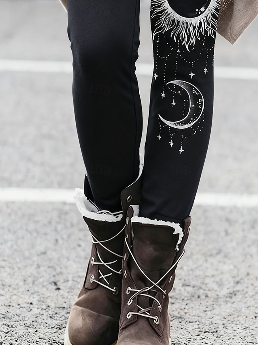 Mujeres Vikingas Boho Leggings Vacaciones Estilo Étnico Vintage de Largo Completo Cintura Alta Gráfico Galaxia Suave Cómodo Elástico Formal Aire Libre Vacaciones Negro Primavera Otoño Invierno Ajuste 2026 - $21.99 –P3