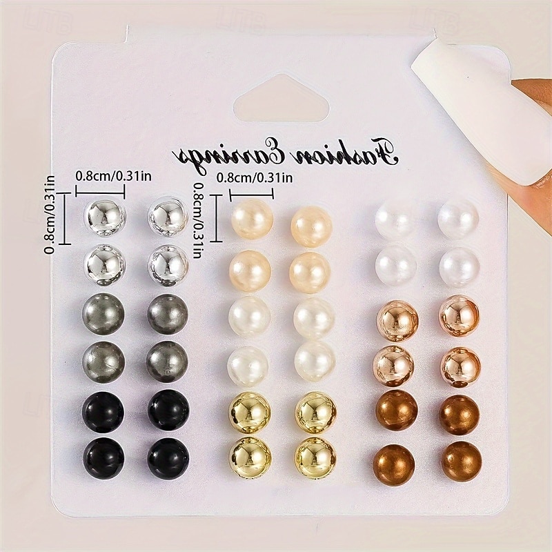 1 Confezione Orecchini For Per donna Streetwear Data Spiaggia Perle finte Stravagante del 2026 a $12.99 –P4