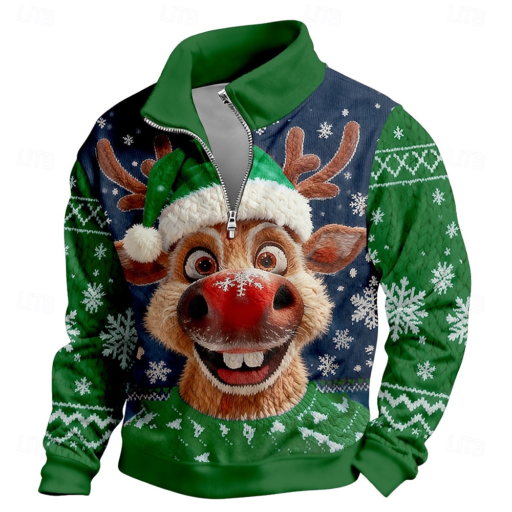 Weihnachten Herren Jeder Pullover Cool Täglich Stilvoll Langarm Stehkragen Outdoor Heim Geschenk Blau Blau 2# Schwarz Rote Purpur Reißverschluss Herbst Winter Designer S M L XL XXL XXXL 2026 - $14.99 –P3