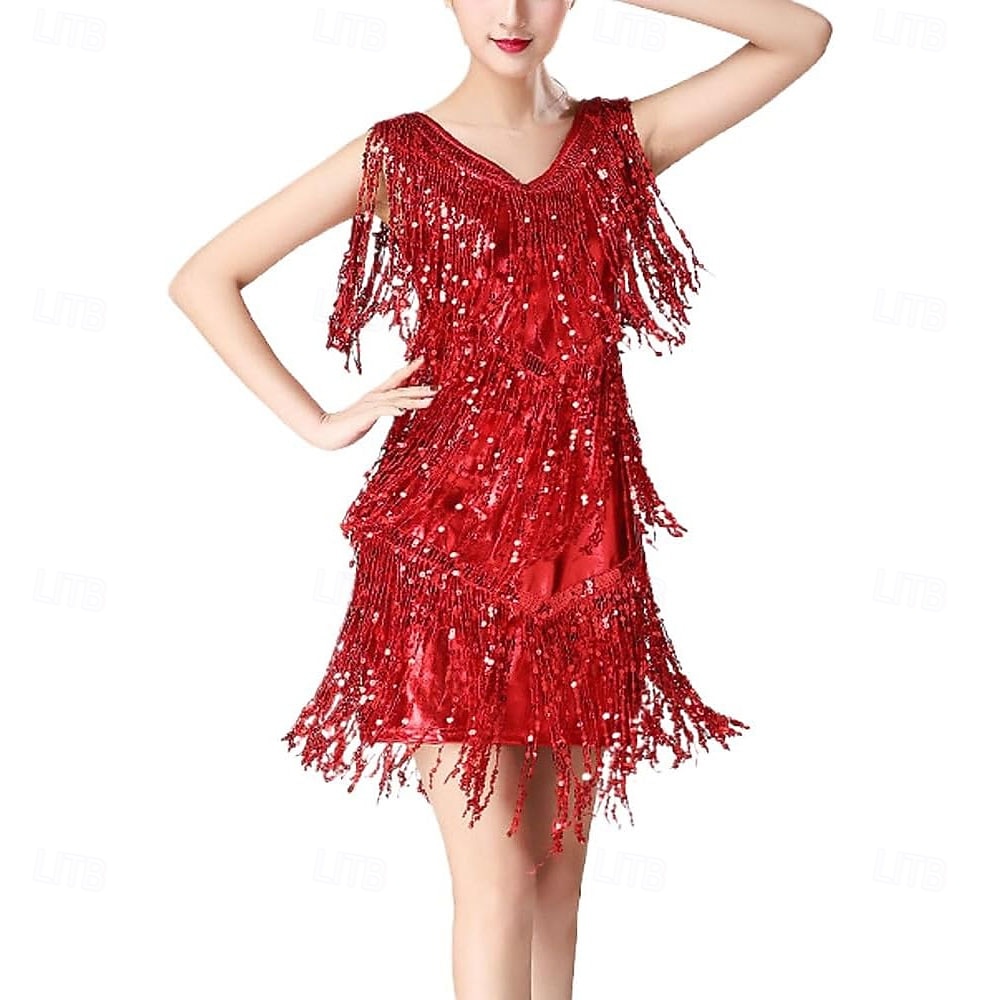 Robe de danse des années 1920 à franges à sequins pour femmes Samba Dancewear Costume de performance de 2026 ? €45.71 –P8