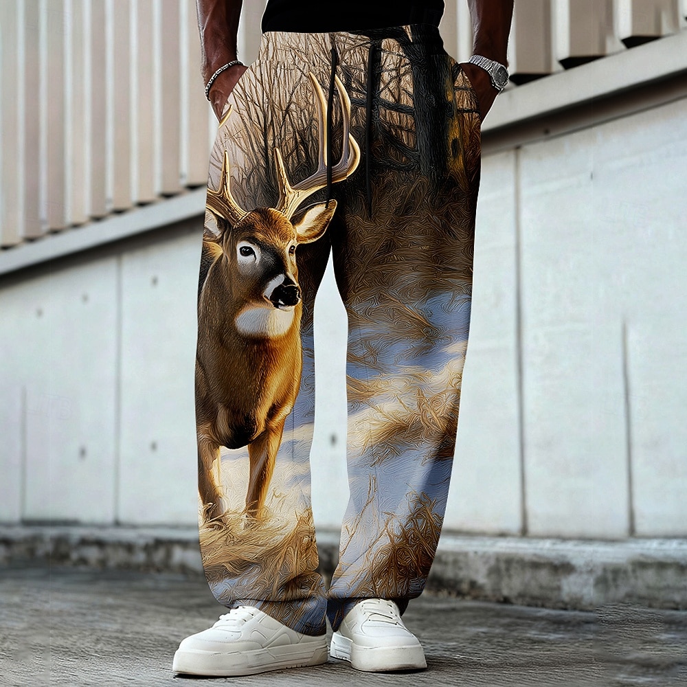Per uomo Animale Renna Natura e paesaggi Pantaloni da tuta Pantaloni Pantaloni casual Misura del girovita medio Vintage Retrò All'aperto Caccia Allenamento Coulisse elastica in vita Pantaloni a gamba del 2026 a $24.99 –P1