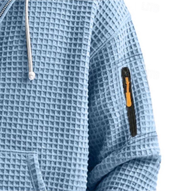 Per uomo Felpa con cappuccio Felpa con cappuccio a zip intera Felpa con cappuccio a nido d'ape Felpa con cappuccio tattica Blu marino Verde Grigio chiaro Azzurro Con Cappuccio Semplice Cerniera del 2025 a $27.99 –P6