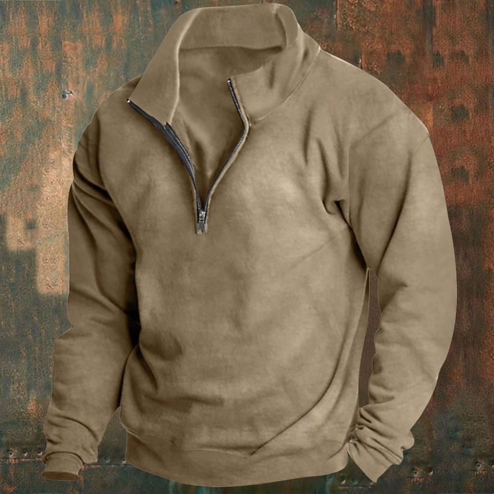 Herren Sweatshirt Polarfleece Viertelreißverschluss Sweatshirt Aprikose Schwarz Weiß Wein Rote Halber Reißverschluss Einfach Sport & Outdoor Täglich Ferien Polyester Streetwear Basic Lässig Herbst 2026 - $24.99 –P2