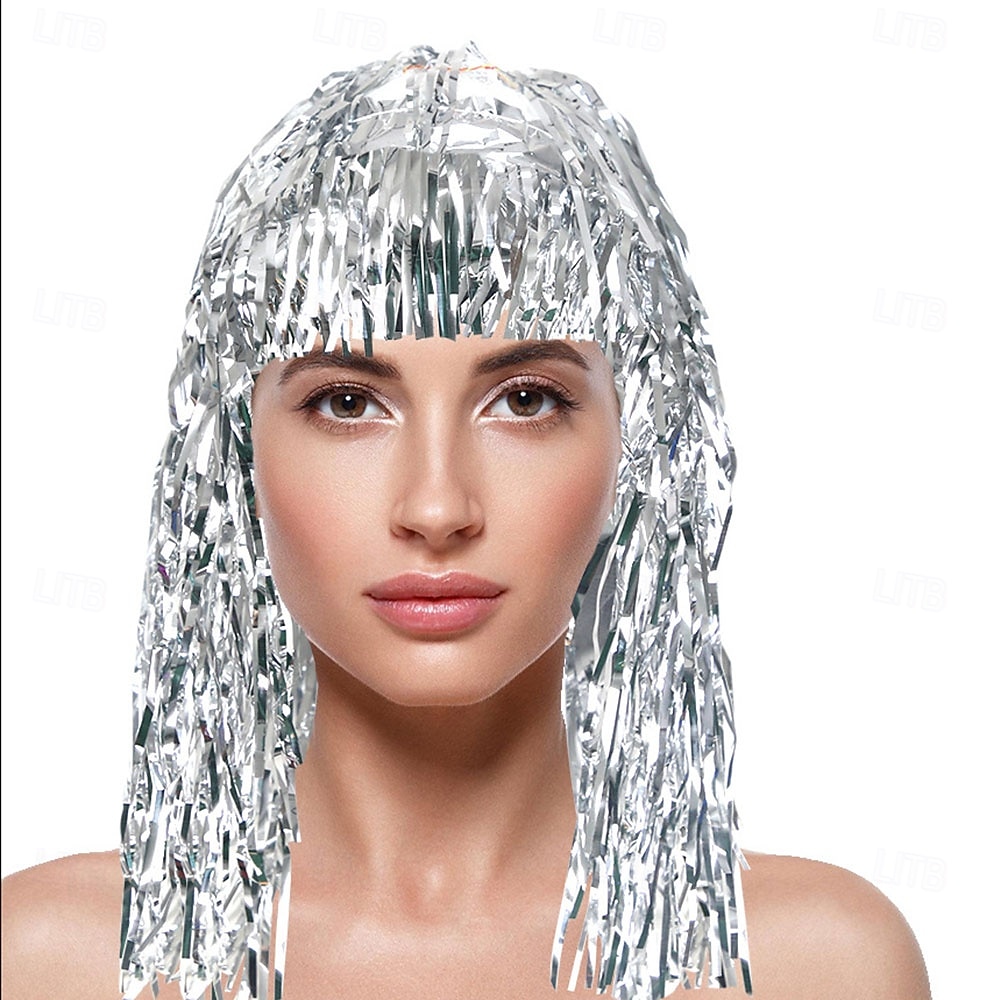 Peluca de carnaval 2026 Rubio Rosa Rojo Rizado Media Peluca sintética para festival Carnaval Desfile Cabello para disfraz de cosplay para Mujer 2026 - $5.52 –P8