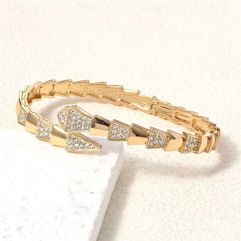 Zirkon Retro Had Elegantní Módní Přizpůsobeno Moderní Chrome Náramek šperky Stříbrná / Zlatá Pro Svatební Párty Zásnuby Maturitní ples 2025 - $9.99 –P3