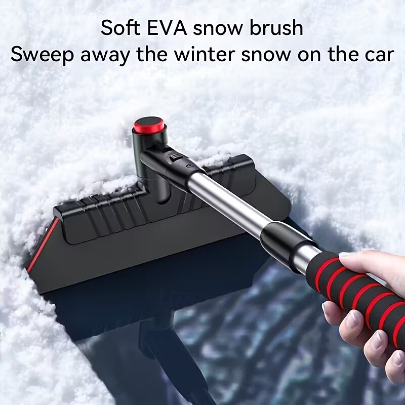 Přenosná lopata na sníh s otočením o 360° do auta, víceúčelová škrabka na led s robustní konstrukcí, zimní nástroj na odklízení sněhu z oken aut, venkovní použití a sněžné skútry 2025 - $22.99 –P7