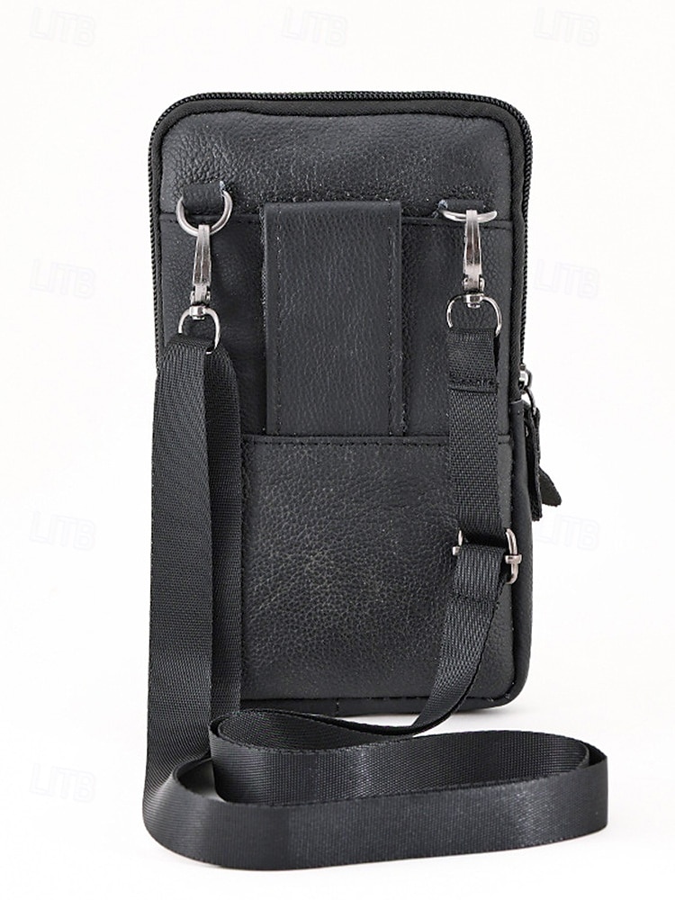 Herren-Umhängetasche und Gürteltasche aus echtem Leder – vielseitig einsetzbar, stilvolles Design, strapazierfähig, in verschiedenen Farben erhältlich, für Alltag und Reisen 2026 - $11.99 –P7