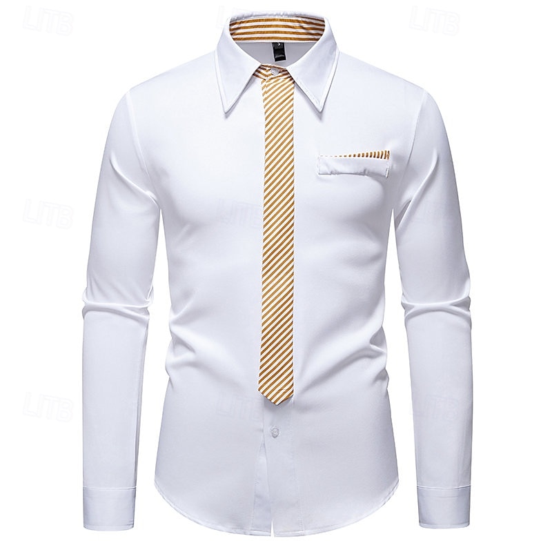 Loucos anos 20 Anos 20 Retro Vintage Blusa / Camisa Mafioso Padrinho Corte Justo Fantasia Homens Baile de Máscaras Traje de festa para noite Negócio / Cerimônia / Casamento Festa de Solteira Adulto de 2026 por $32.99 –P4