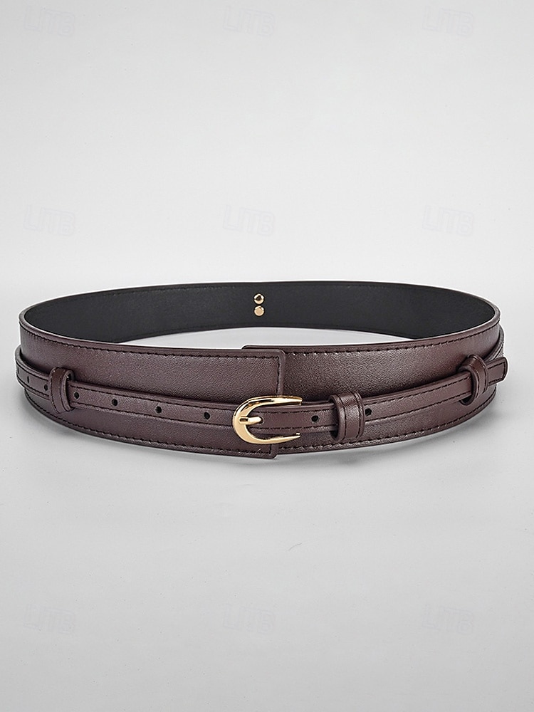 Mulheres Preto Marron Café Couro Ecológico Liga Elegante Vintage Moda Verão Primavera Outono de 2026 por $11.99 –P6