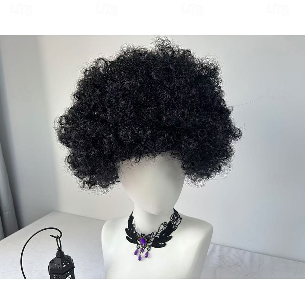 Perruque de carnaval 2026 Rose Noir Bleu Bouclé Afro Court Perruque synthétique de festival Mardi Gras Parade Coiffure de costume de cosplay pour Hommes de 2026 ? $11.49 –P8