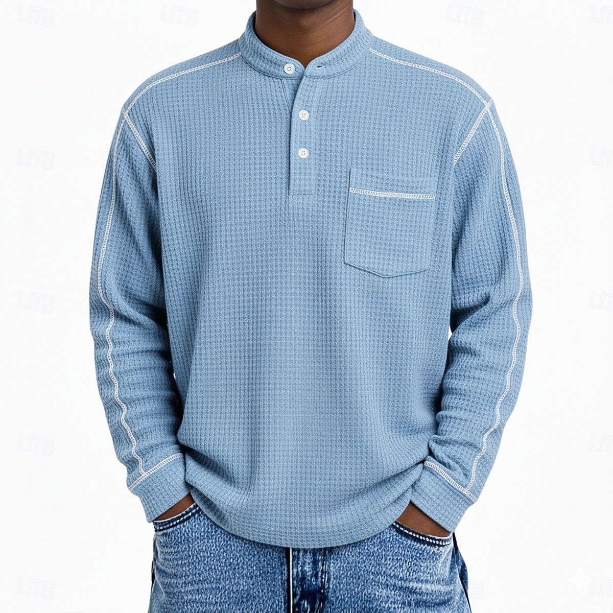 Bărbați Tricou Waffle Tricou Cămașă Henley Waffle Manșon Lung Henley Toate Sezoanele Culoare solidă Casual Buzunare Casual Casă În aer liber Albastru Deschis Verde Deschis Roșu-aprins Top tricou 2026 - $26.99 –P1