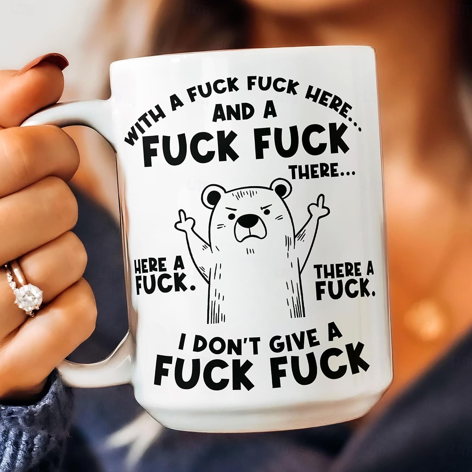 Caneca engraçada "Foda-se, não dou a mínima" - Caneca de cerâmica divertida para trabalho, escritório ou casa - Presente para amigos com humor de 2026 por $16.99 –P5