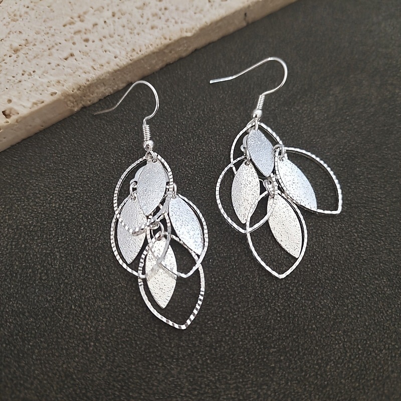 1 par Brinco For Mulheres Rua Diário Encontro Liga Vazado Formato de Folha de 2026 por $13.49 –P4