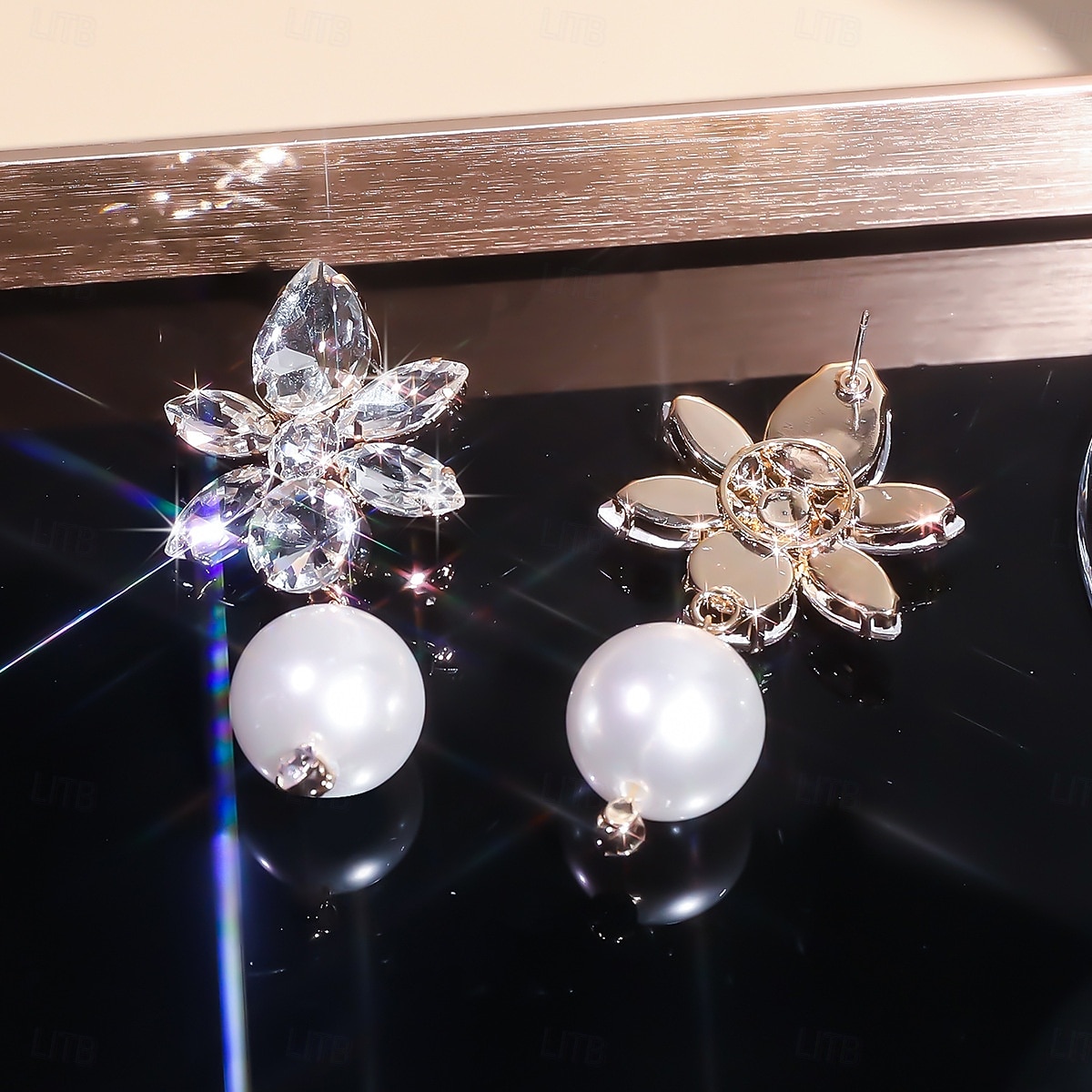 женские серьги-подвески из кристаллов и жемчуга — гламурные эффектные серьги-подвески со стразами для вечеринок, свадеб или вечерних мероприятий 2026 - $14.99 –P9