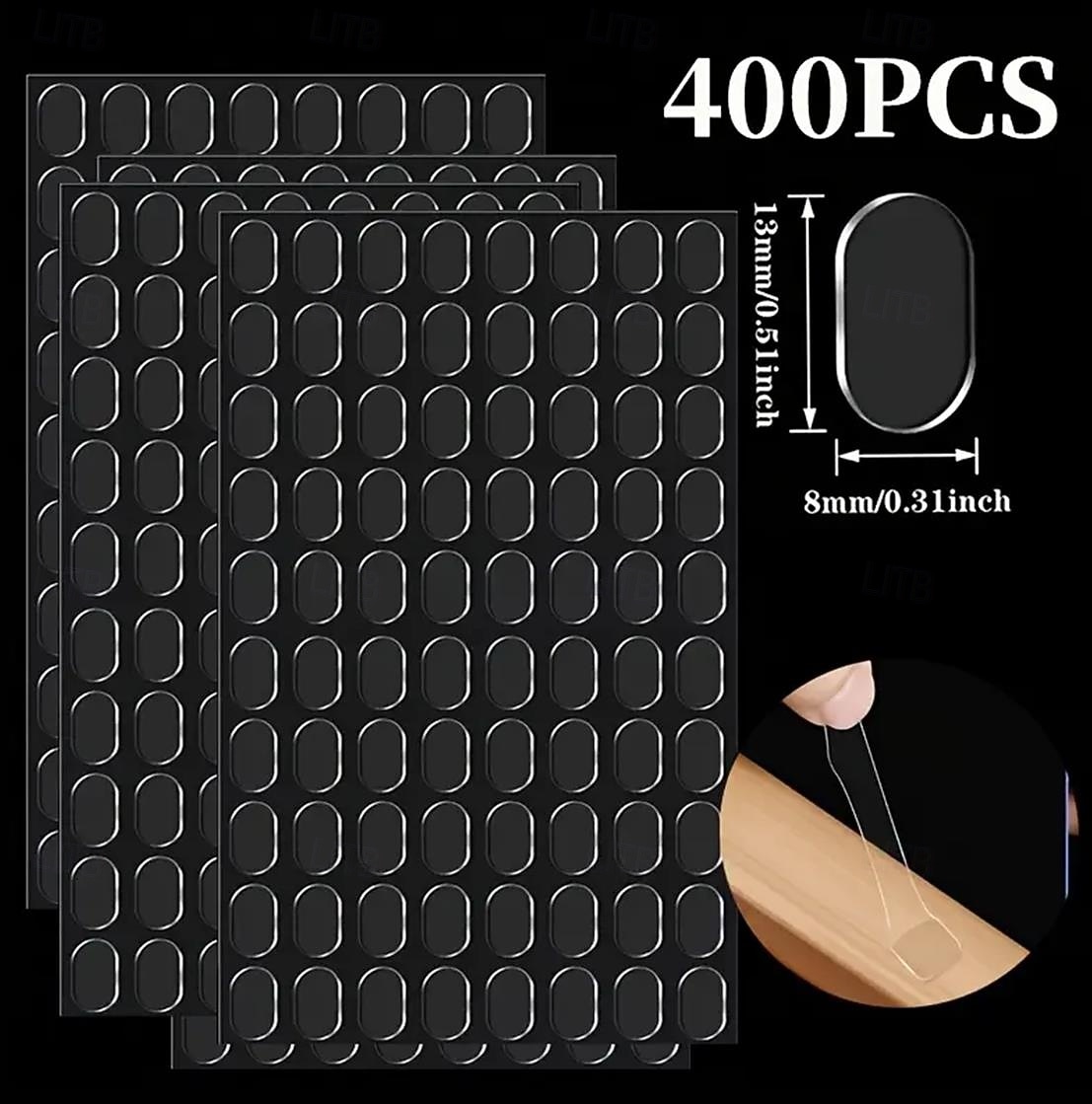 400 kpl kaksipuolisia teippiliuskoja, jäämiä jättämätön vedenpitävä teippi kodin sisustukseen, julisteisiin, valokuvakehyksiin, toimistotarvikkeisiin, vahvat ja käytännölliset tarratyynyt 2025 - $4.49 –P1