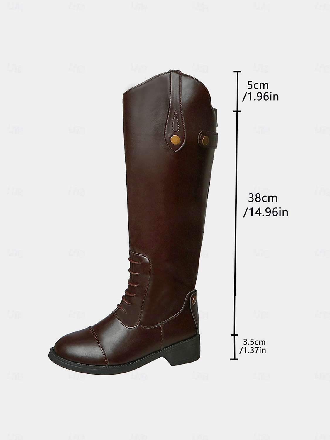 stivali da equitazione marroni alti fino al ginocchio da donna – stivali stringati in similpelle in stile equestre vintage per l'autunno, passeggiate all'aperto e abiti da campagna del 2026 a $59.99 –P3