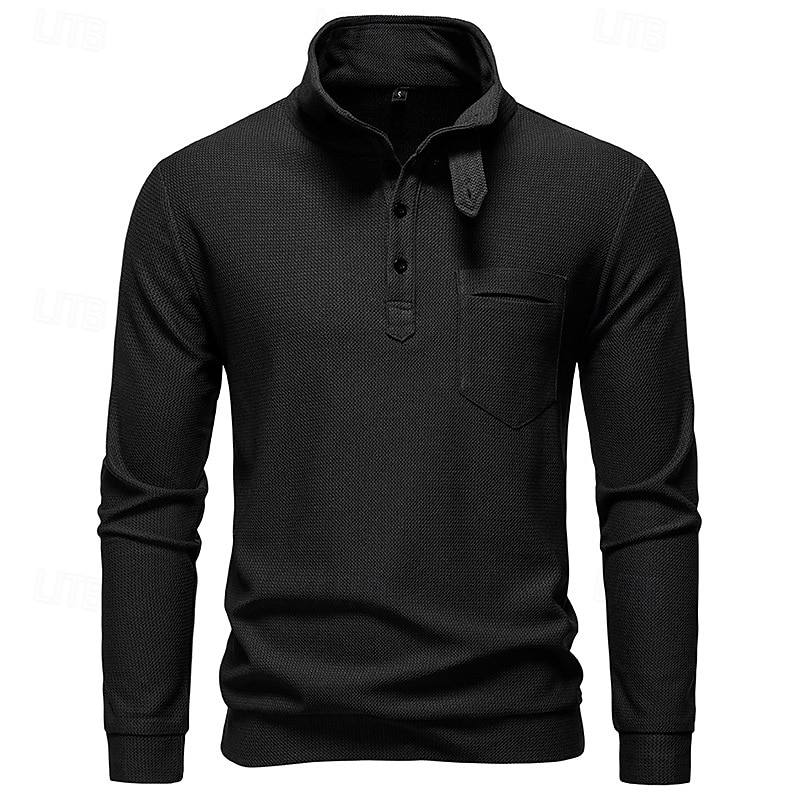 Herre Genser Svart Hvit Militærgrønn Mørkegrå Opprett krage عادي Lomme Sport & Utendørs Daglig Ferie Polyester Gatemote Grunnleggende Fritid Vår Høst Klær Gensere Gensere 2026 - $30.99 –P5
