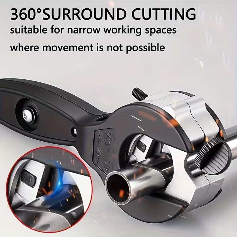 tăietor de țevi cu clichet de calitate profesională - construcție din oțel lustruit rezistent, mâner ergonomic antiderapant, acționare hexagonală de 1/4" pentru cupru, aluminiu, fier, oțel inoxidabil, 2026 - $25.99 –P12