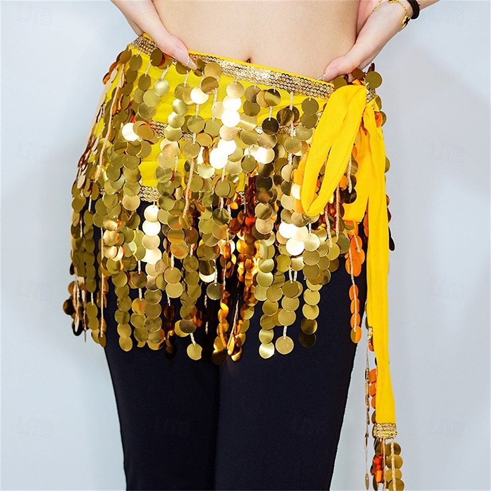 Samba Dancewear Eșarfă talie pentru dansul din buric - Fustă scurtă cu franjuri și paiete costum sexy de club de noapte pentru dansuri indiene - Costum de performanță 2026 - $30.99 –P10