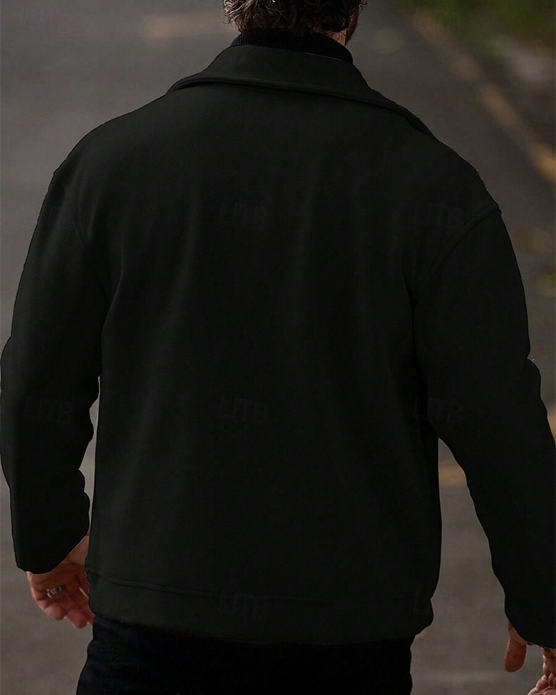 Men's Lightweight Jacket Casual Jacket Vacation Daily Breathable Pocket Spring Fall Plain Fashion Classic Lapel Regular Apricot Black Khaki Gray Jacket 2026 - $30.99 –P4