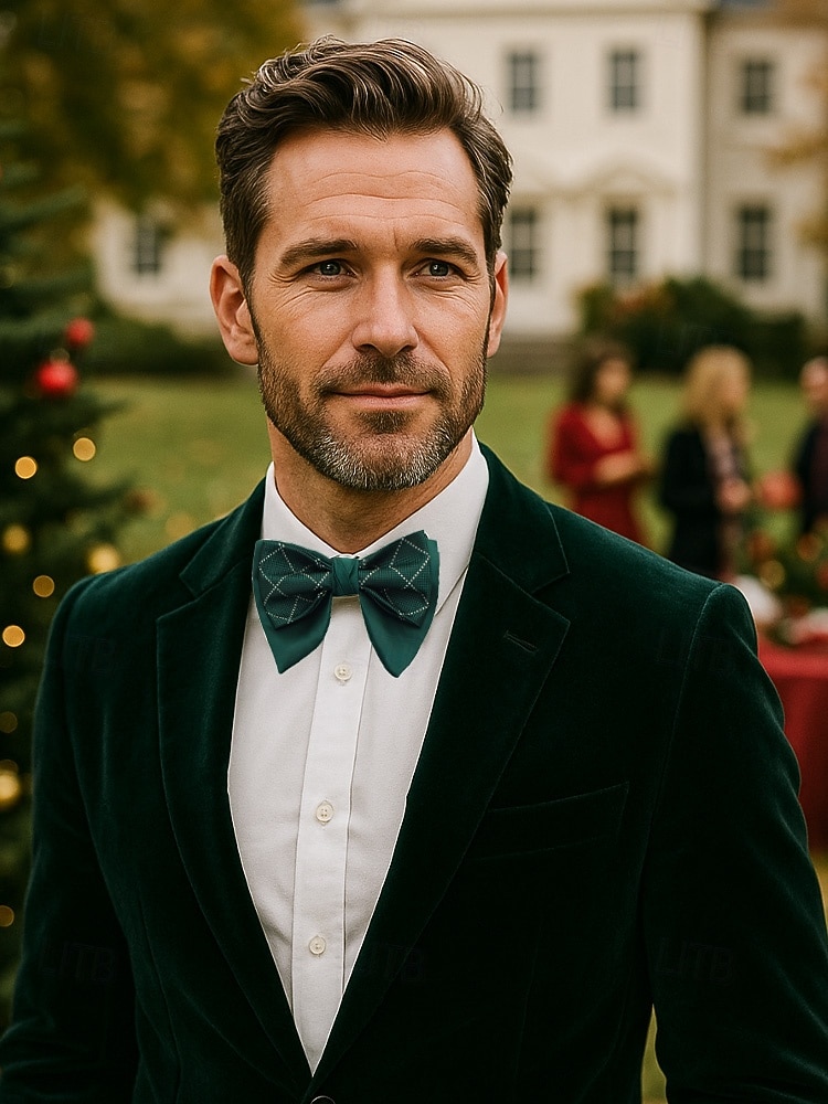 Pánský motýlek, vánoční barvy, stylový a elegantní, ideální pro formální události a sváteční setkání 2026 - $11.99 –P2