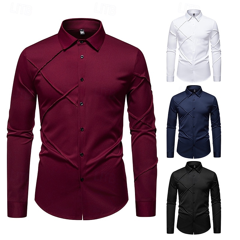Loucos anos 20 Anos 20 Retro Vintage Blusa / Camisa Mafioso Padrinho Corte Justo Fantasia Homens Baile de Máscaras Traje de festa para noite Negócio / Cerimônia / Casamento Festa de Solteira Adulto de 2026 por $32.99 –P1